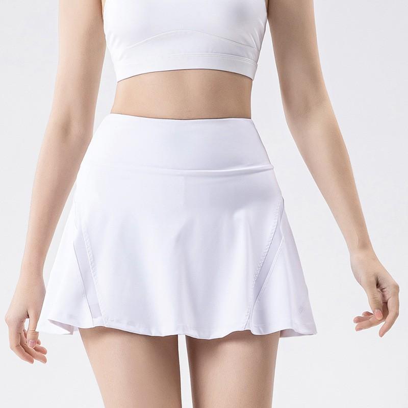 Fake Two-piece Yoga Clothes Short Skirt Badminton Ultra-short Miniskirt Running Fitness Tennis S белый