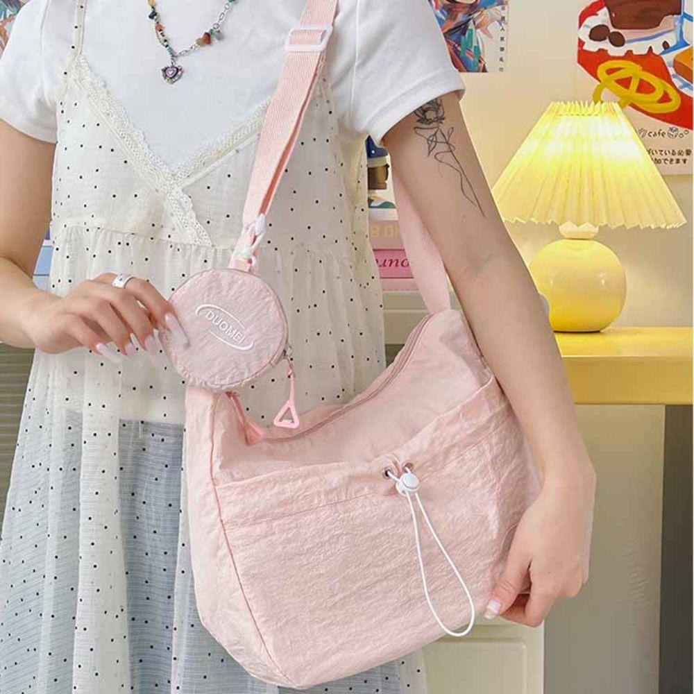 

Harajuku Quick-dry Crossbody Bag Quick-dry Message Bag with Coin Purse Nylon Shoulder Bag Student синій