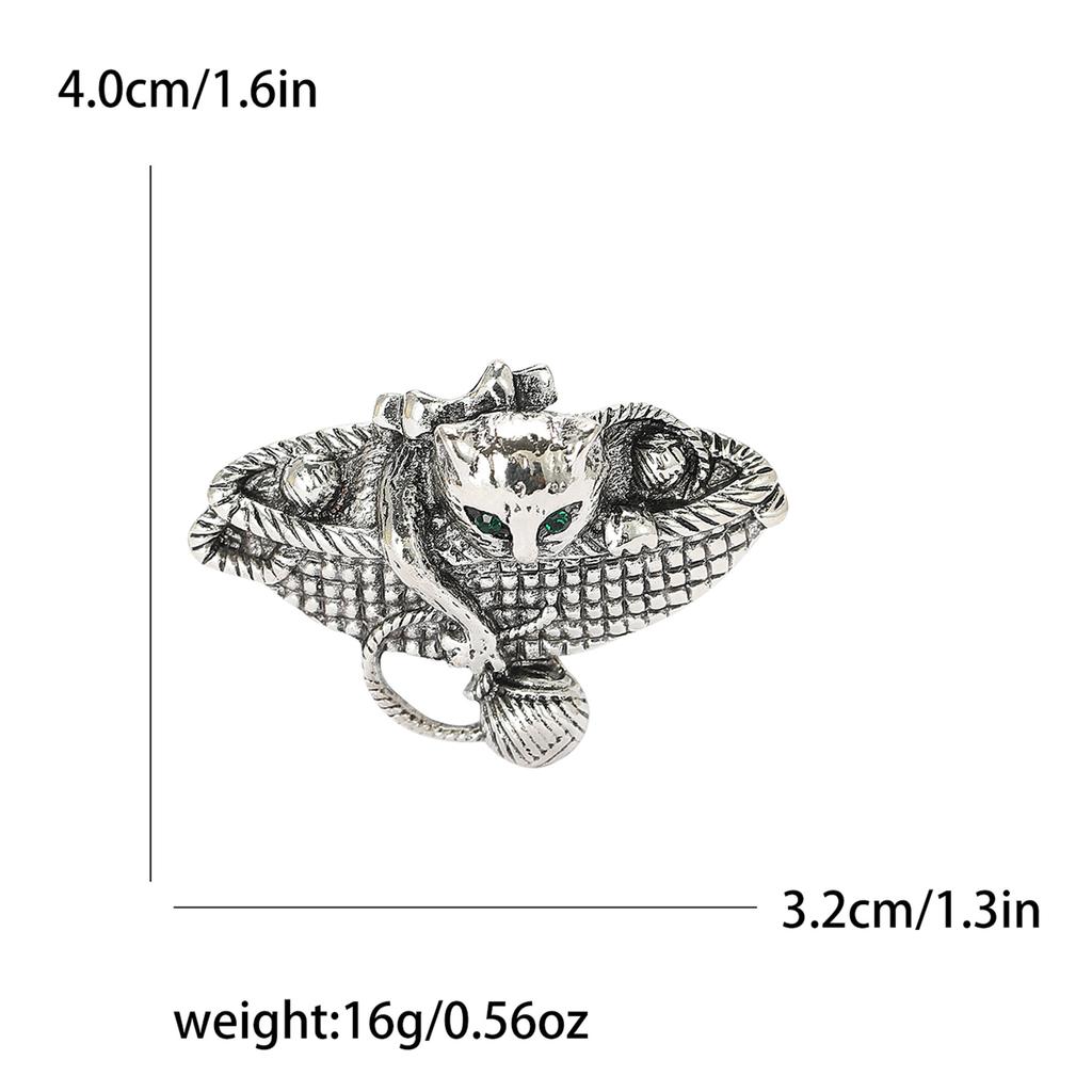 Fashion Retro Hydrangea Cat Brooch Exquisite Versatile Men'S And Women'S Coats Suit Corsage Accessories Animal Pins
