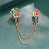 Fashion Christmas Brooch Tassels Chain Clothing Pin Santa Tree Wreath Gift Badges Lapel Pin Party Jewelry Festive Pin