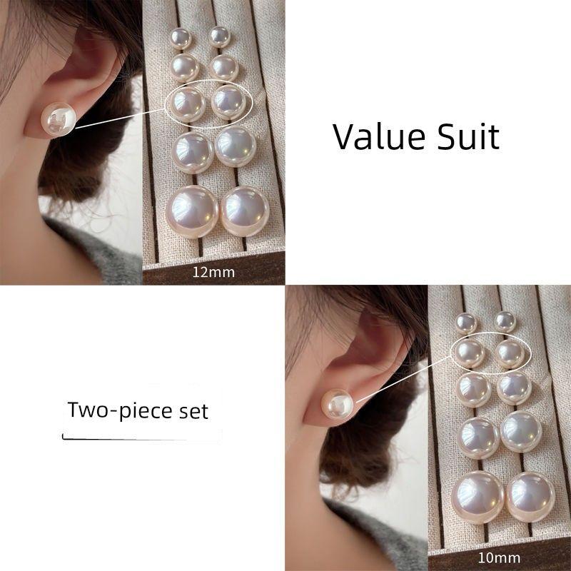 

Shijia Steamed Bread Pink Pearl Stud Earrings Women Light Luxury Temperament Earrings 2023 New Niche Versitile Fashion Ear Rings 12+10 Shijia Pearl [925 Silver Needle]]