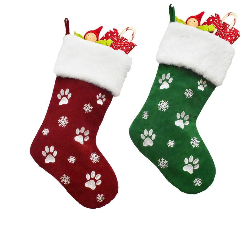 Large Capacity Snowflake Christmas Socks Festival Christmas Tree Ornaments  Festive Home Decoration
