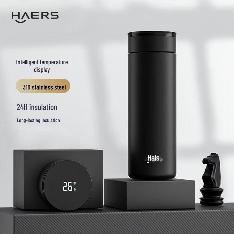 HAERS Men s Digital Display Stainless Steel Insulated Tea Mug