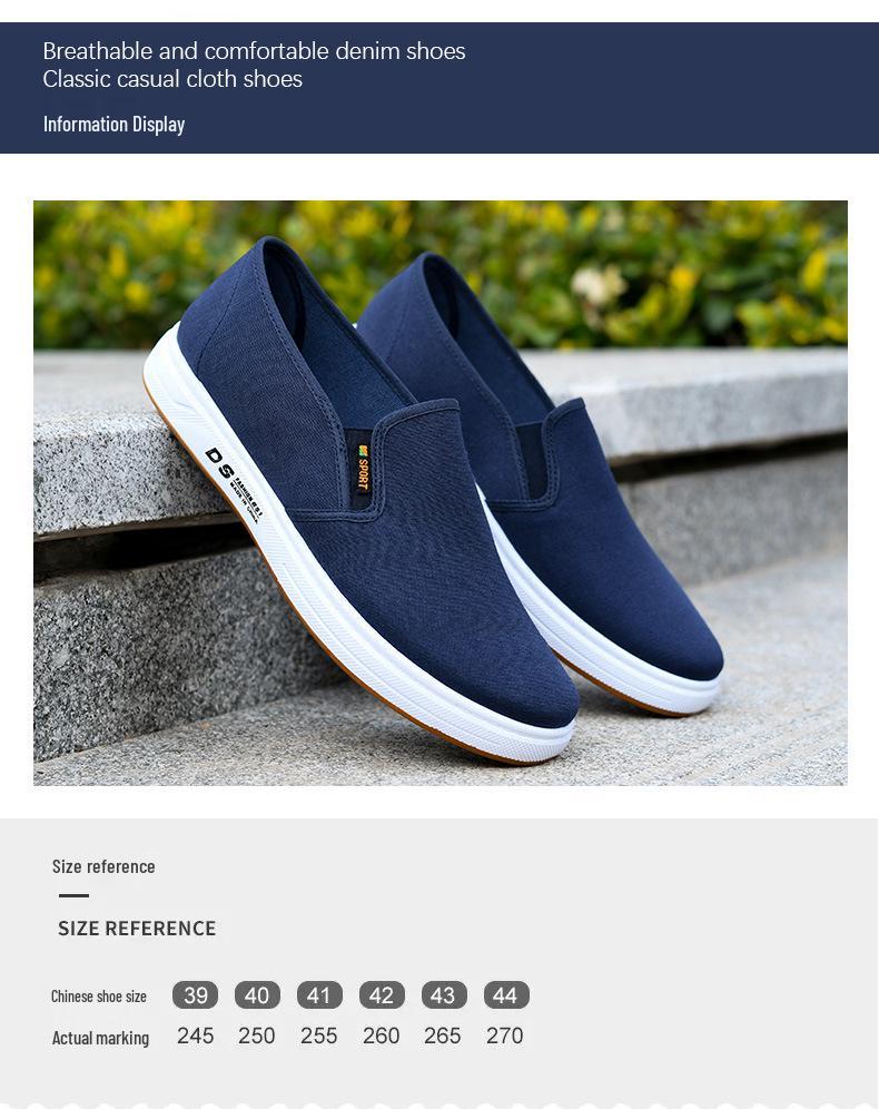 Men's Casual Slip-On Canvas Shoes - Breathable, Soft Sole, Cotton Shoes for Spring & Autumn