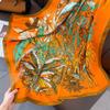 90×90Cm Women Retro Printed Simulated Silk Square Scarf Multifunctional Scarf Versatile Fashion Scarf