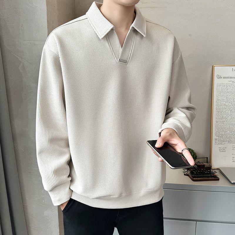 

Men s Trendy V-Neck Fleece-Lined Polo Sweatshirt - Autumn/Winter 2025 Collection 3XL (Approx. 165-180 lbs)