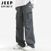 JEEP SPIRIT Men's Loose Multi-Pocket Straight-Leg Cargo Pants