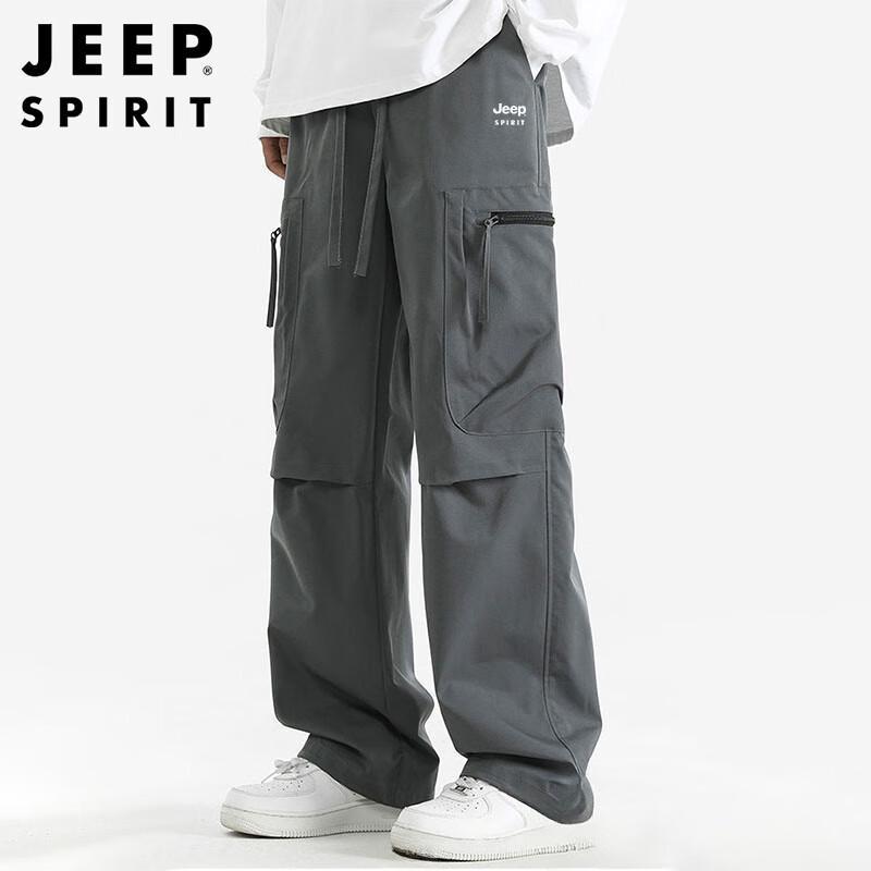 

JEEP SPIRIT Men s Loose Multi-Pocket Straight-Leg Cargo Pants XL