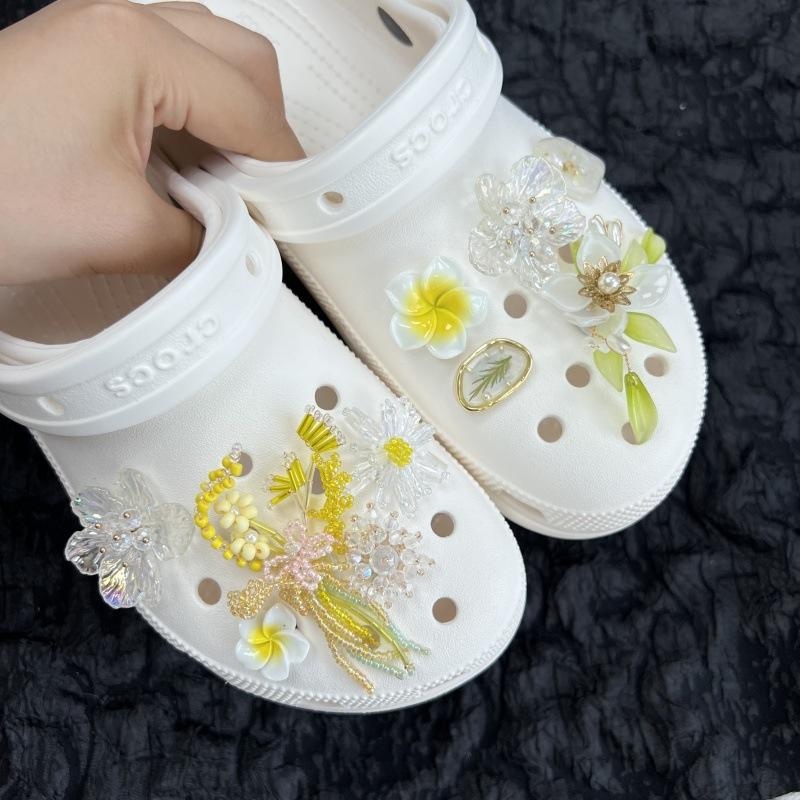 Rural Style, Hand Woven, Wheat Ear Flower Shoe Flower, Hole Shoe Buckle, Flower Shoe Upper Decoration, Detachable, DIY Shoe Buckle