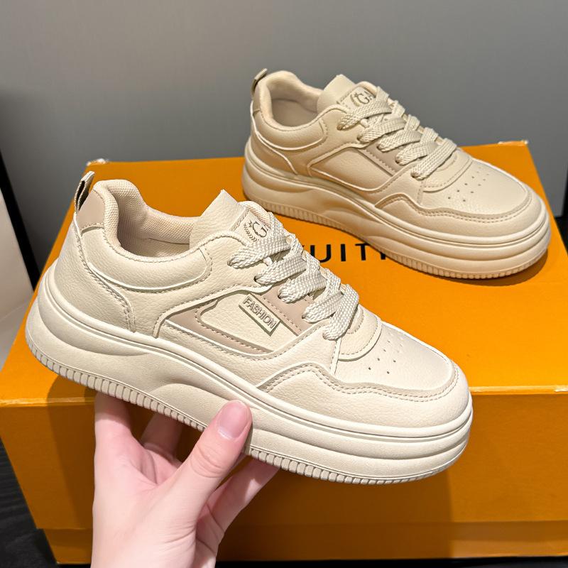 Spring and Autumn new sports and leisure ins platform leather single shoes board shoes
