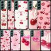 Cherry Bow Phone Case For Samsung Galaxy S22 S25 Ultra S21 S10 Plus S26 Edge S20 S23 S24 FE Cover Silicone Soft TPU Clear Sh