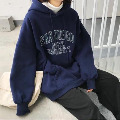 Women Warm Soft Hoodies Padded Thickened Sweater Casual Versatile Retro Simple Literary Students Loose Lazy Wind Hooded Winter Women's