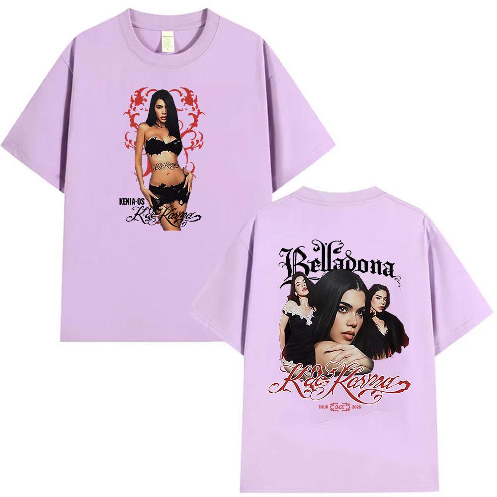 Kenia Os K De Karma Belladona Tour 2026 Graphic T Shirts Unisex Women Hip Hop Aesthetic Pop Cotton Short Sleeve Tshirt Streetwear