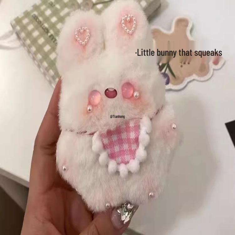 Plush Bunny Bib Pendant Toy Bag Accessory