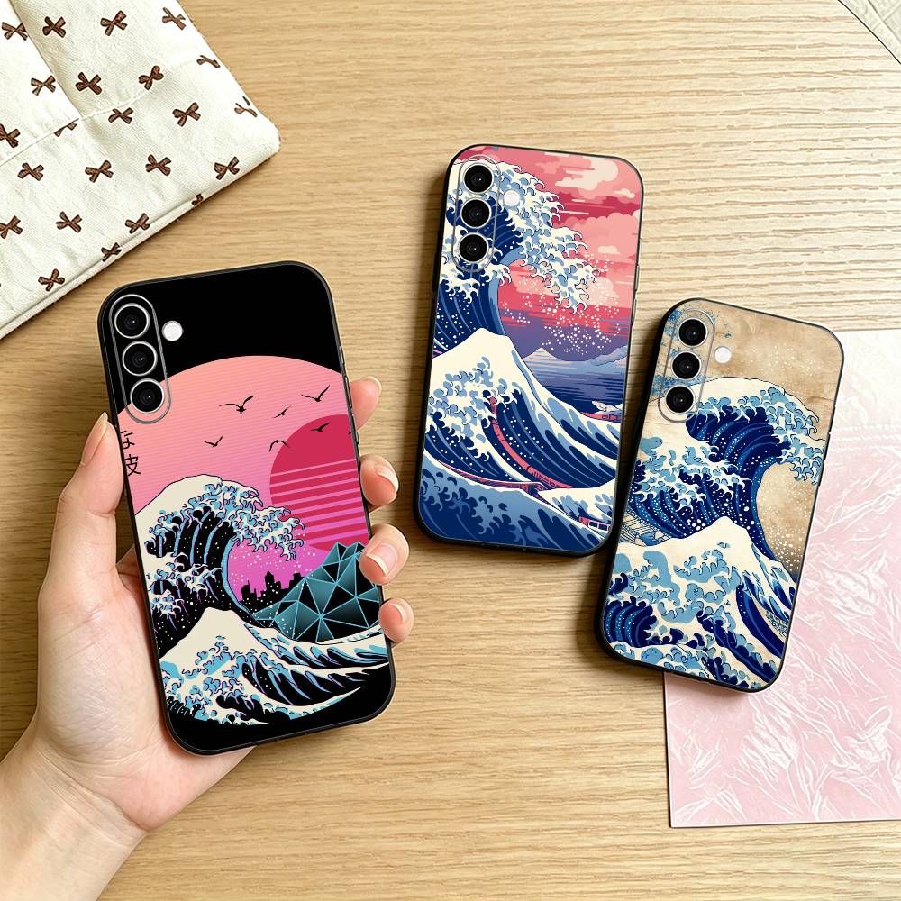 G-Great Wave Off Kanagawa Phone Case For Samsung Galaxy A73,A72,A71,A70,A53,A52,A51,Others Soft Black Cover