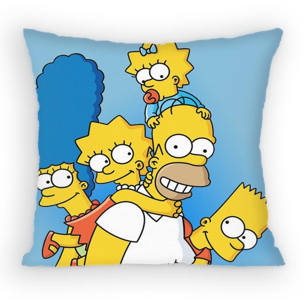 Cartoon The SSimpsons Anime Pillow Case Sofa Living Room Bedroom Headboard Backrest Cushion Square Cushion Nap Time