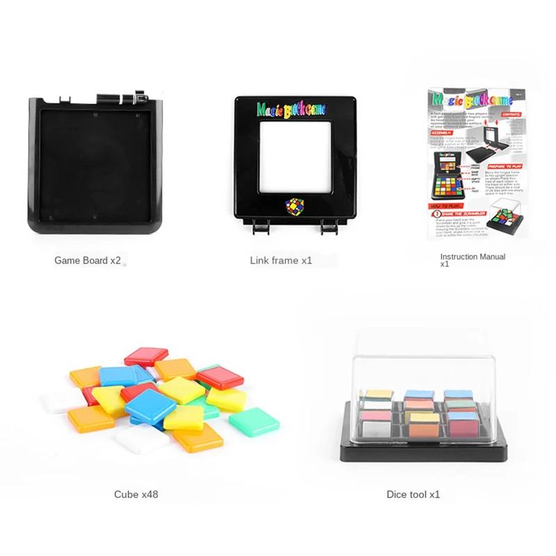1pc Color Puzzles for Kids Interactive Party Desktop Games Slide Puzzle Jigsaw Board Parent-Child Educational Toys for Children