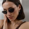 Vintage Metal Cat Eye Sunglasses With Uv400 Protection For Stylish Outdoor Wear