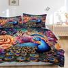 3pcs Peacock Feather Print Duvet Cover Set - Includes 1 Duvet Cover and 2 Pillowcases, No Quilt Core, All-Season Home Decor yy251111073