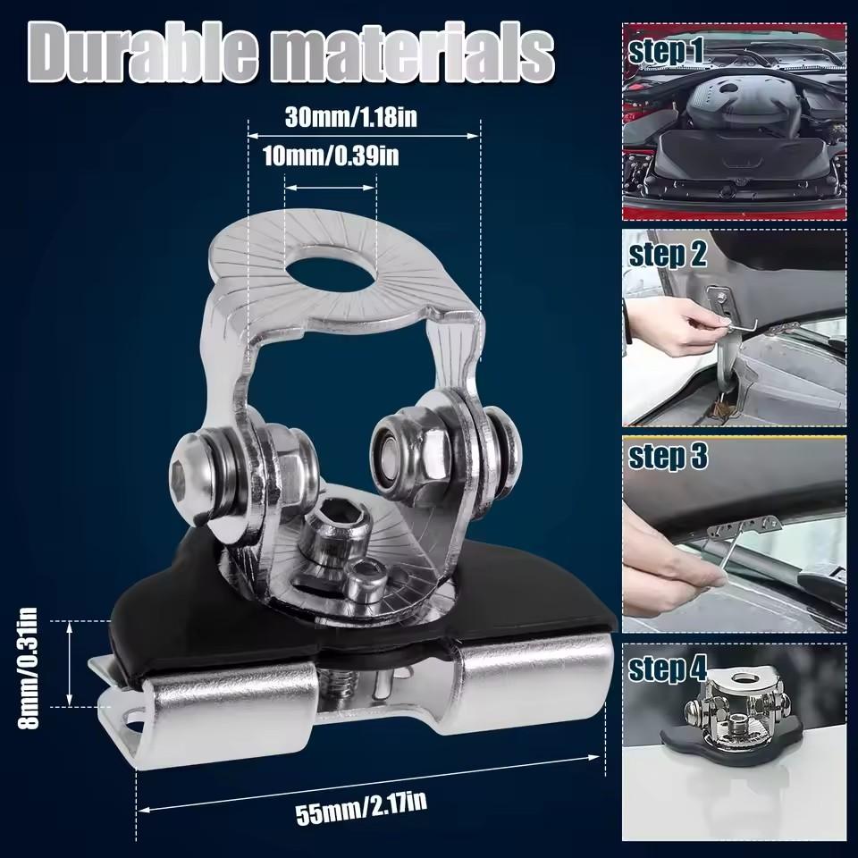 2Pcs LED Light Bar Mounting Bracket Convenient Hole-Free Installation Adjustable Engine Hood Light Mount Automotive Parts