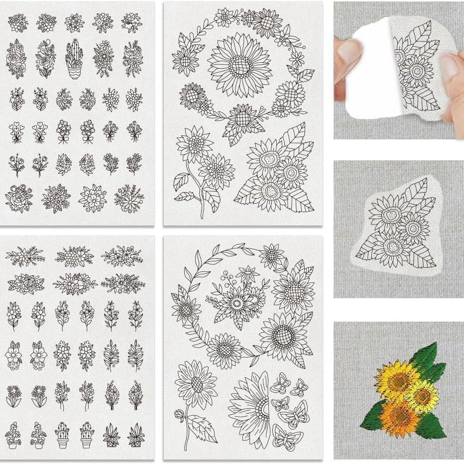 Water Soluble Sticky Embroidery Transfer Stickers Hand-Stitch Embroidery Auxiliary DIY Creative Marking Repair Clothes