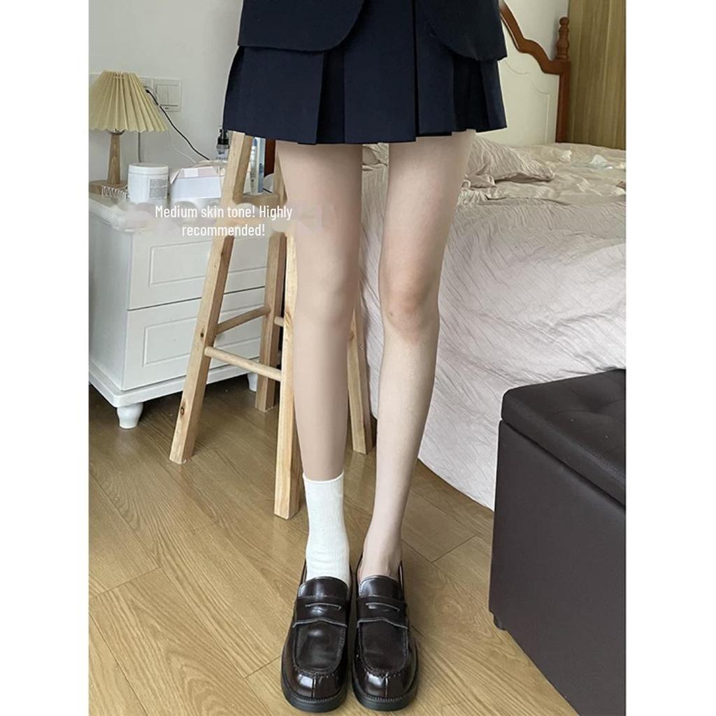 Double-Layer Polka Dot Black Silk Plus Velvet Pantyhose - Sheer Bare Leg Effect, Large Size, Thick for Autumn/Winter