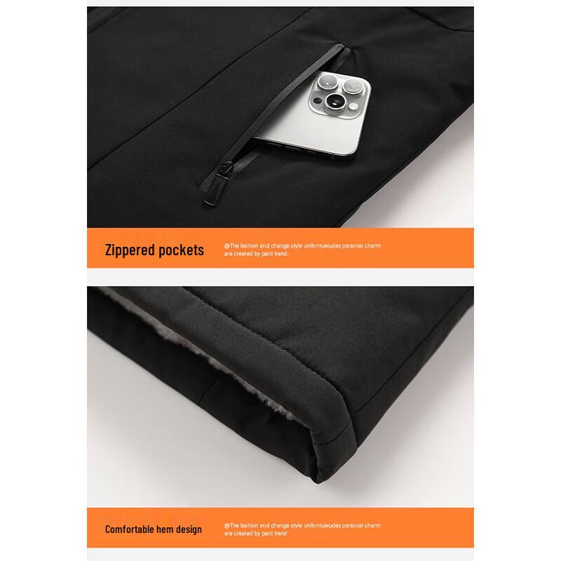 ROMON Men's Hooded Fleece-Lined Padded Jacket