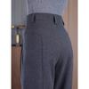 Gray Fleece-Lined Pants 2026 New Trendy Hot-Selling Spring and Autumn Women's Pants for Petite Figures, Loose-Fitting Wide-Leg Suit Pants