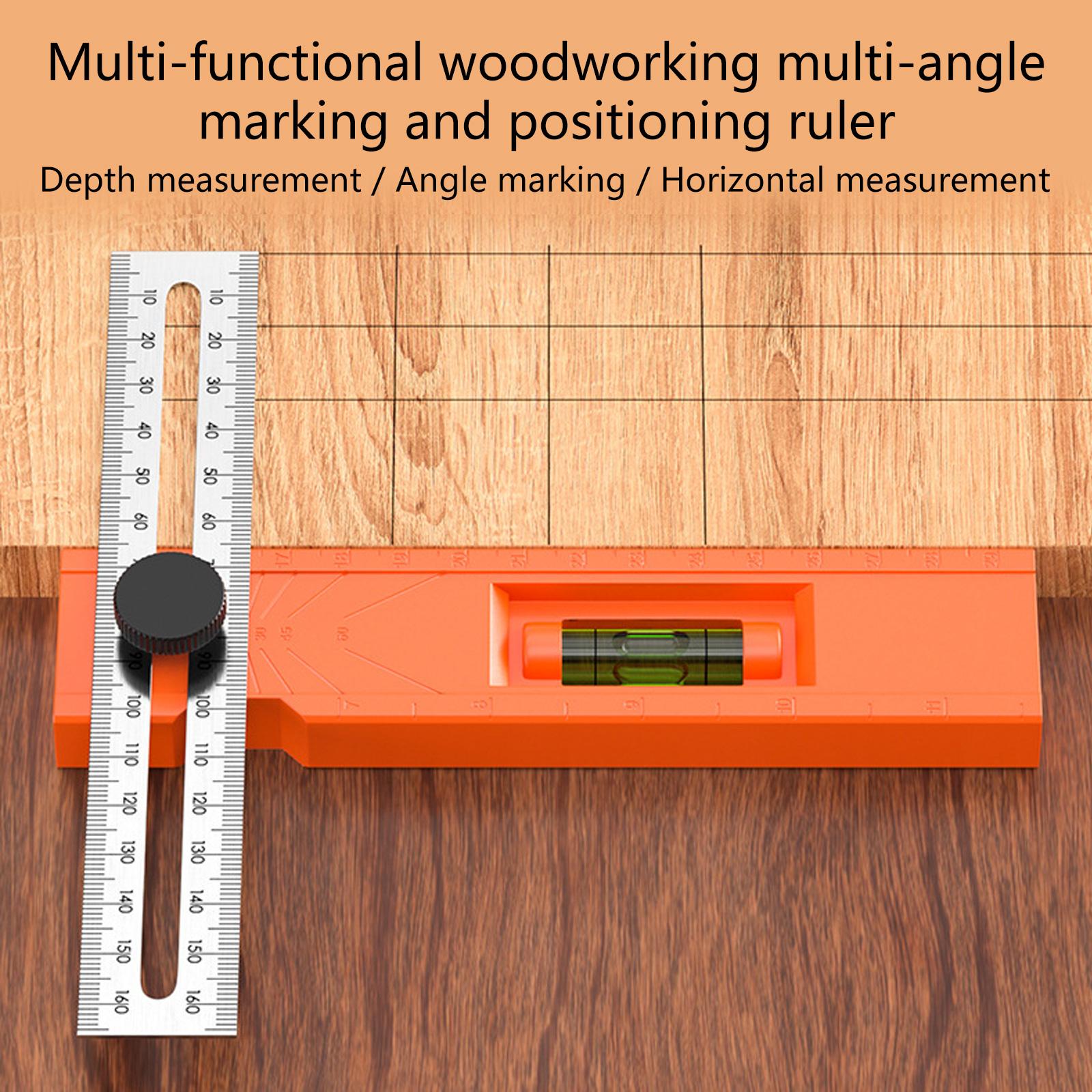 

Folding Angled Gauge Multifunctional Woodworking Positioning Ruler Multi Specification Marking Ruler Depth Measurement 1