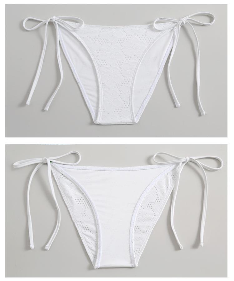 Korean-Inspired Backless White Lace Bikini: Sexy Strapless Split 3-Piece Swimsuit for Women