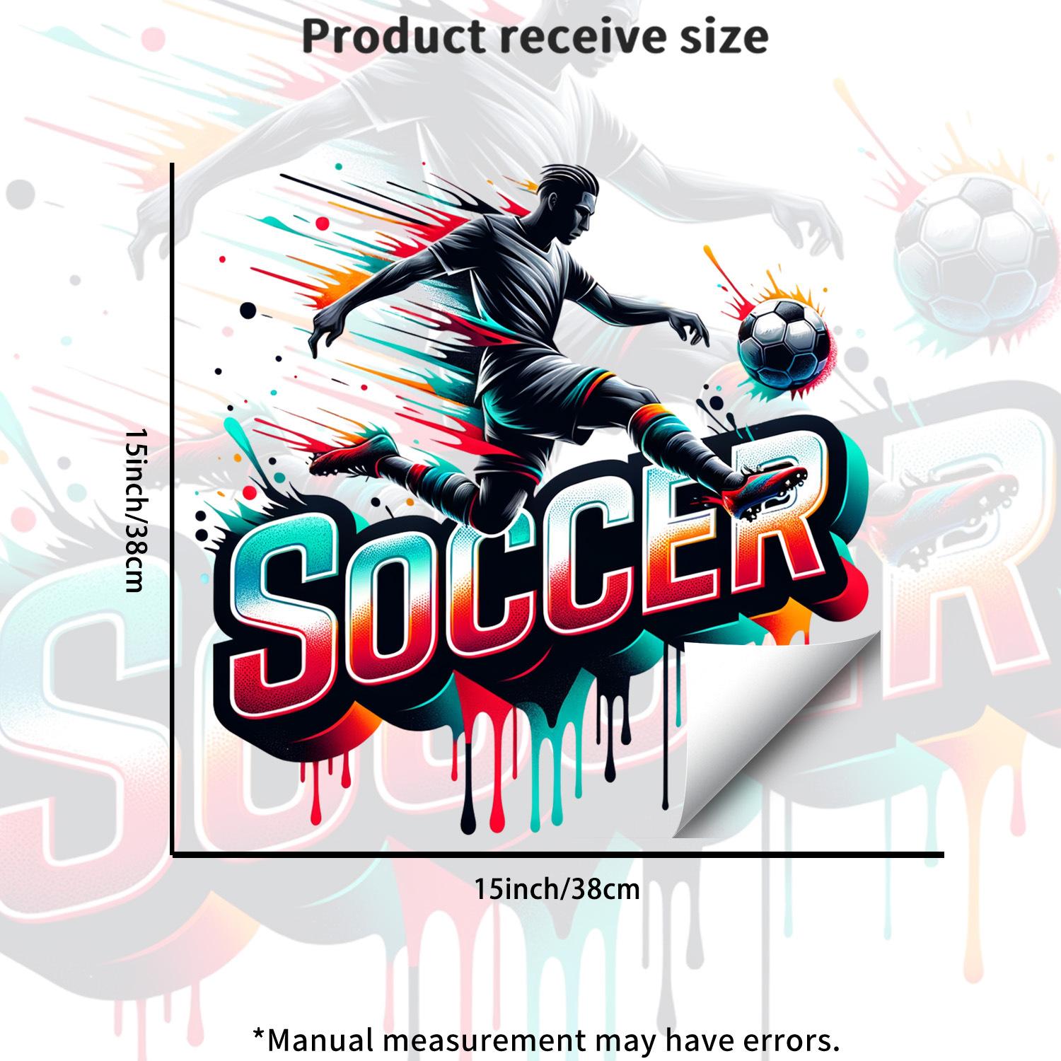

Graffiti Style Soccer Player Static Cling Window Sticker for Bedroom Living Room Glass Home Decor 38x38cm