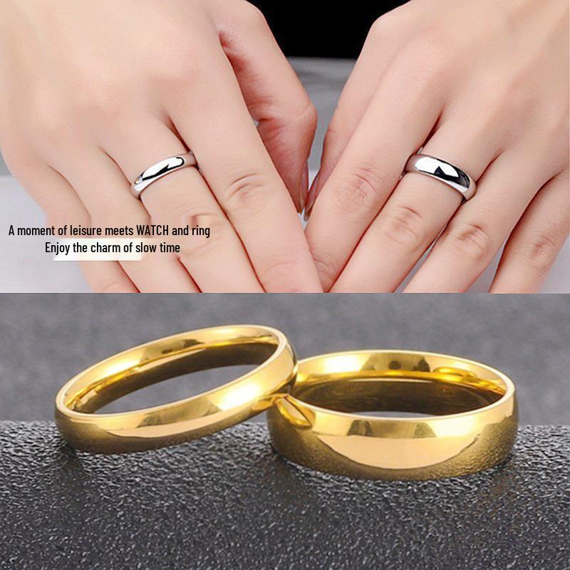 Women's Simple Titanium Steel Ring: 2mm, 4mm, 6mm Plain Band, Round Arc, Japanese & Korean Style, Couple Jewelry