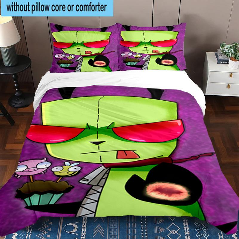 3PCS Alien Invasion Pattern 3pcs Bedding,Including 3PCS Duvet Cover And 2pcs Pillowcases Perfect for Christmas,Ideal for Bedroom, Dormitory