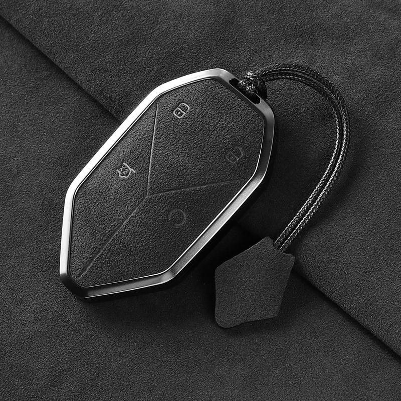 Alcantara Car Key Case Bag For BYD Equation Leopard 5 8 Titanium 7/ Titanium 3 KeyChain Interior Decor Accessories