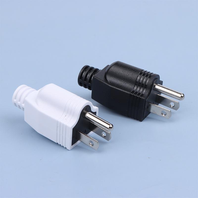 Us American 3 Pin 5-15P Ac Electrical Power Male Plug Adaptor Adapter Wire Rewireable Extension Cord Connector