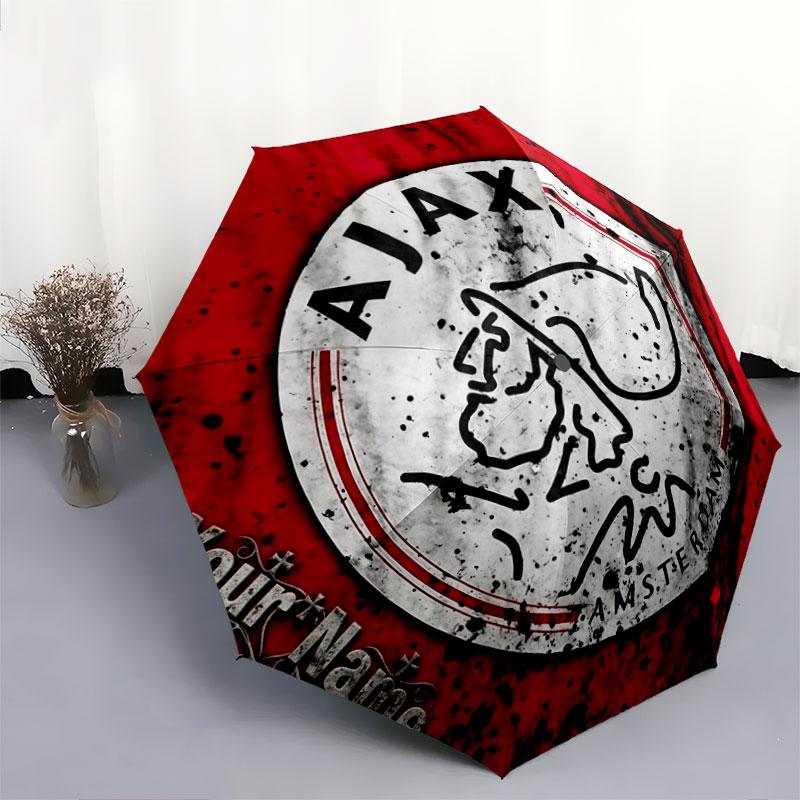 1 PC Automatic Folding Umbrella - AFC Ajax Custom Name Pattern, Portable & Foldable Design with 8 Ribs, Christmas Birthday Gifts