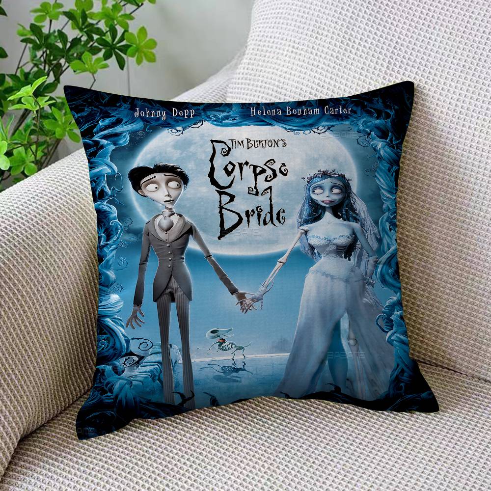C-Corpse B-Bride Animation Movie Cushion Cover Car Throw Pillow Case For Sofa Car Christmas Gift 40X40Cm 45X45Cm