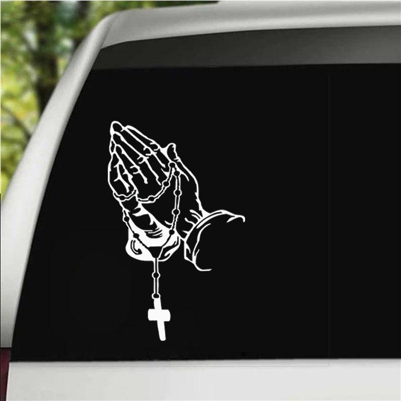 Laser Car Sticker Pearl Rosary Prayer Window Glass Motorcycle Sticker Decoration