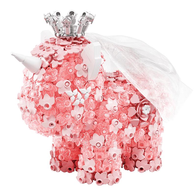 Moonlight Society Floral Unicorn Building Blocks Toy