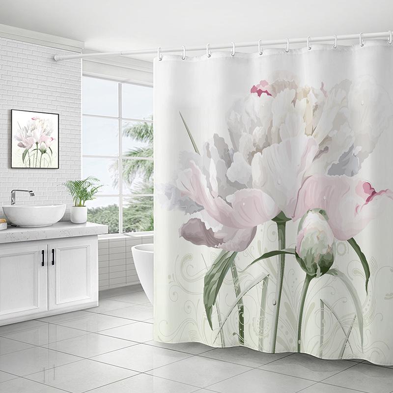 Eenvoudig Waterdicht en Schimmelwerend Douchegordijn Zonder Boren voor Badkamer of Toilet