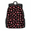 Rotes Pilzmuster Schwarze Fronttasche Rucksäcke für Jungen und Mädchen Beste Geschenke 2D Flaches Cartoon Schulrucksack für Kinder Taschen