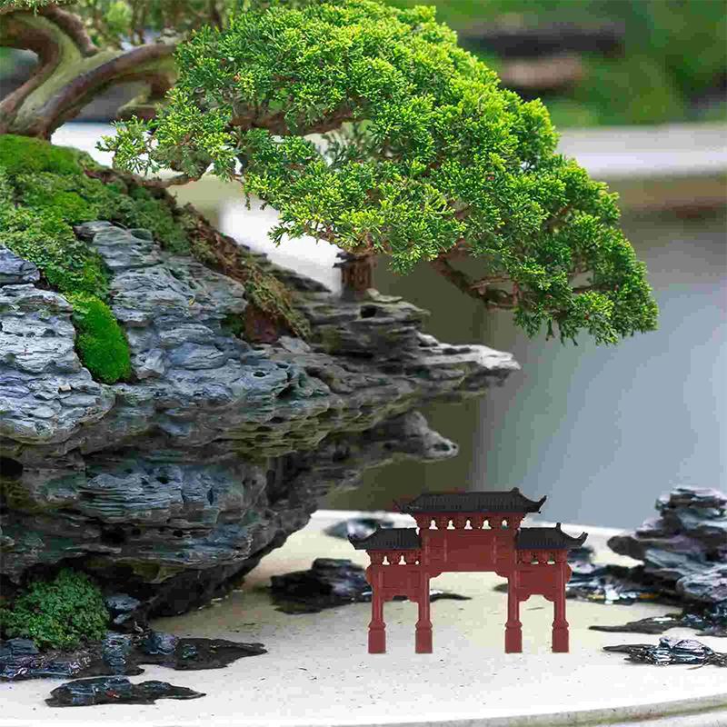 Mini Oblouk Socha Model Starověké Budovy Dekorace Japonské Zahrady Dekorace Akvária Mini Pamětní Brána Miniaturní Dekorace Akvária
