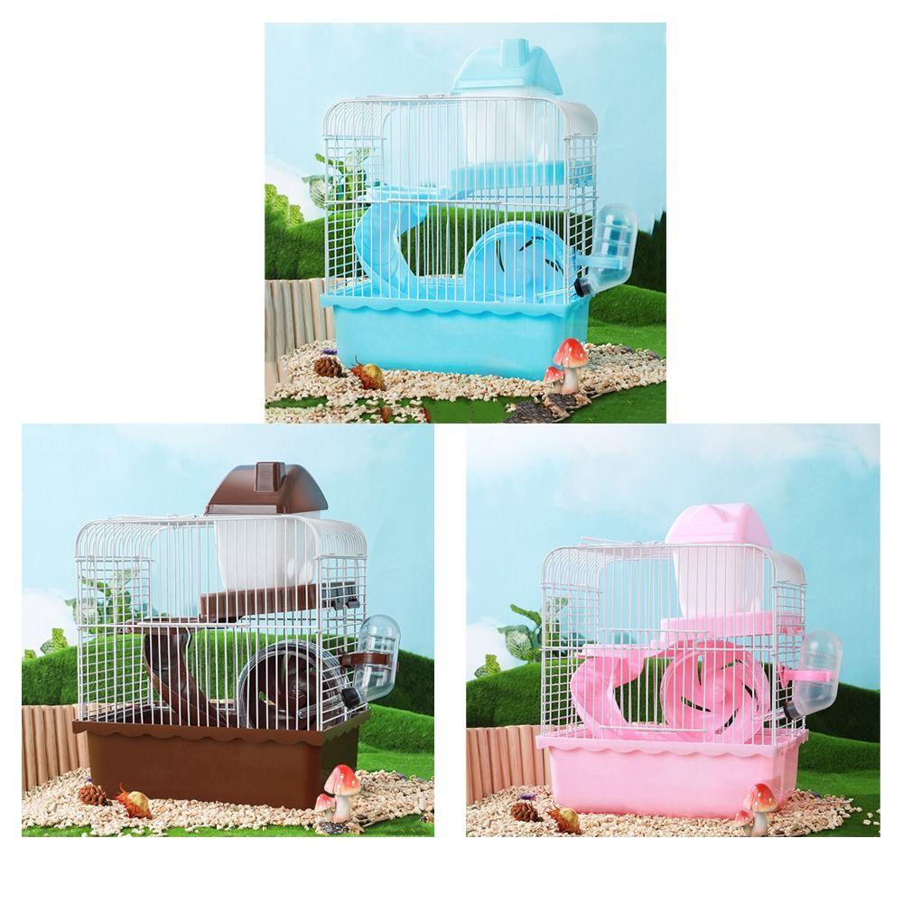Removable Hamster Habitat Cage Feeding Bottle Hamster Nest Pet Castle Cage  Small Animals