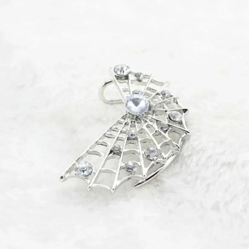 Earrings Are Popular in Europe America Diamond-encrusted Personalized Spider Web Exaggerated Punk Fashion Stud Earrings Jewelry