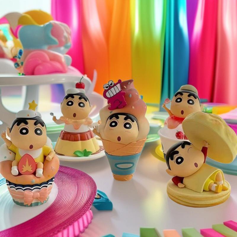 Crayon Shin-chan Snack Time Hand-painted Figure - Cake Decoration & Desk Ornament