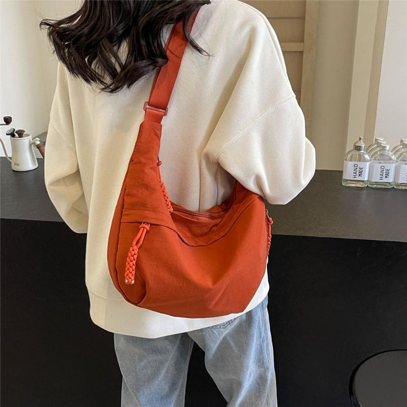 2024 NEW Dumpling Bags Nylon Bag for Girl Student Solid Color Fashion Shoulder Bags Crossbody Bag