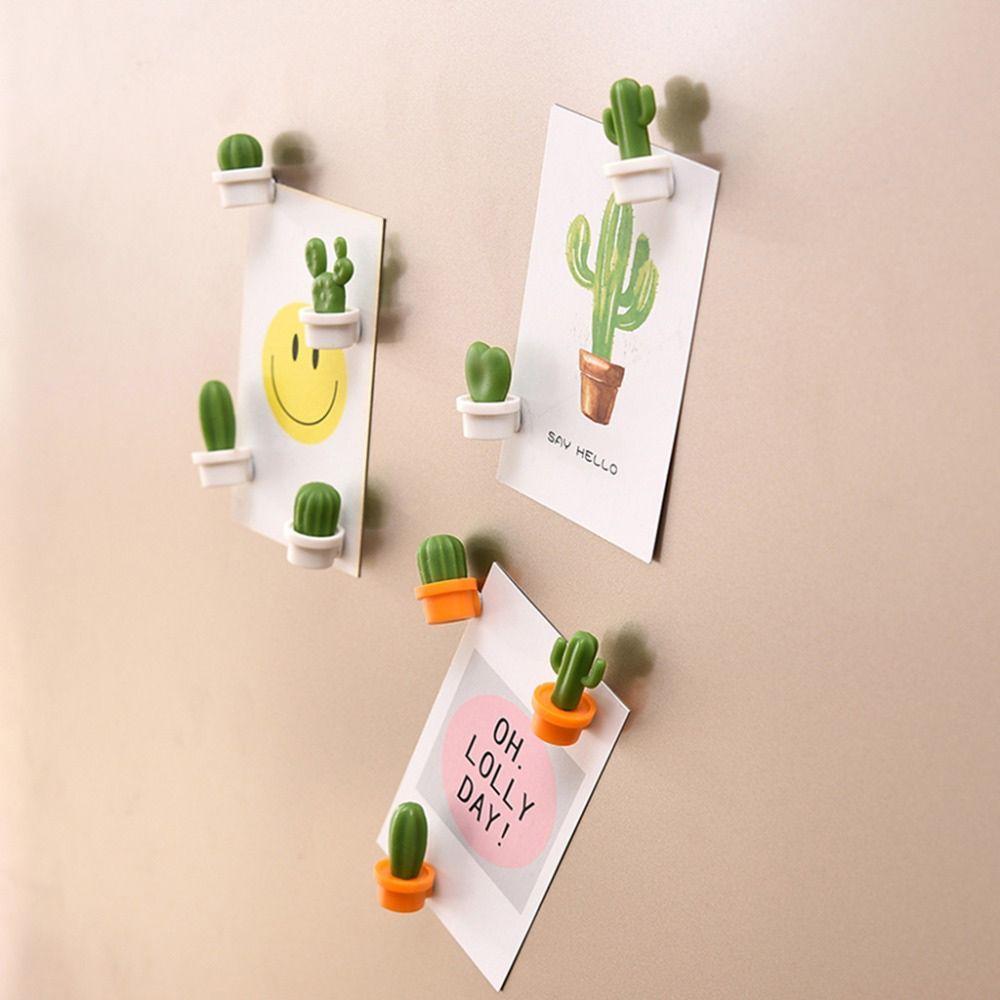 Novelty Refrigerator Magnet Button Message Sticker Home Decoration Fridge Magnets Cactus