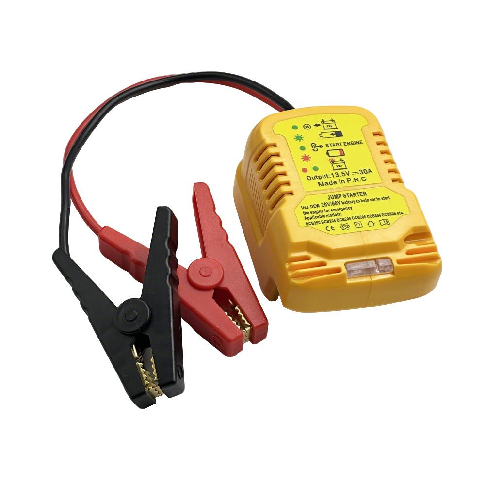 NEW Jump Starter Adapter for DeWalt 11V Battery Powered with Jumper Cable Clamps Portable Car Battery Charger Jump Starter