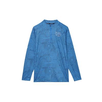 Dri-FIT Element Quarter Sanctuary All-Over Print Running Zip Neck Long Sleeve T-Shirt Men Tops Blue FB9036-406