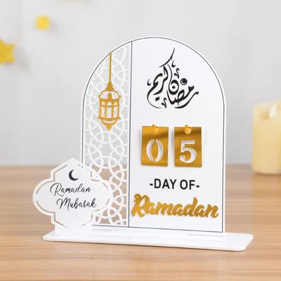 Akrylowy Kalendarz Odliczający Ramadan Prezenty Dzień Kalendarza Ramadanu z Wymienianym Numerem 2025 Eid Mubarak Ozdoba Dekoracyjna do Domu